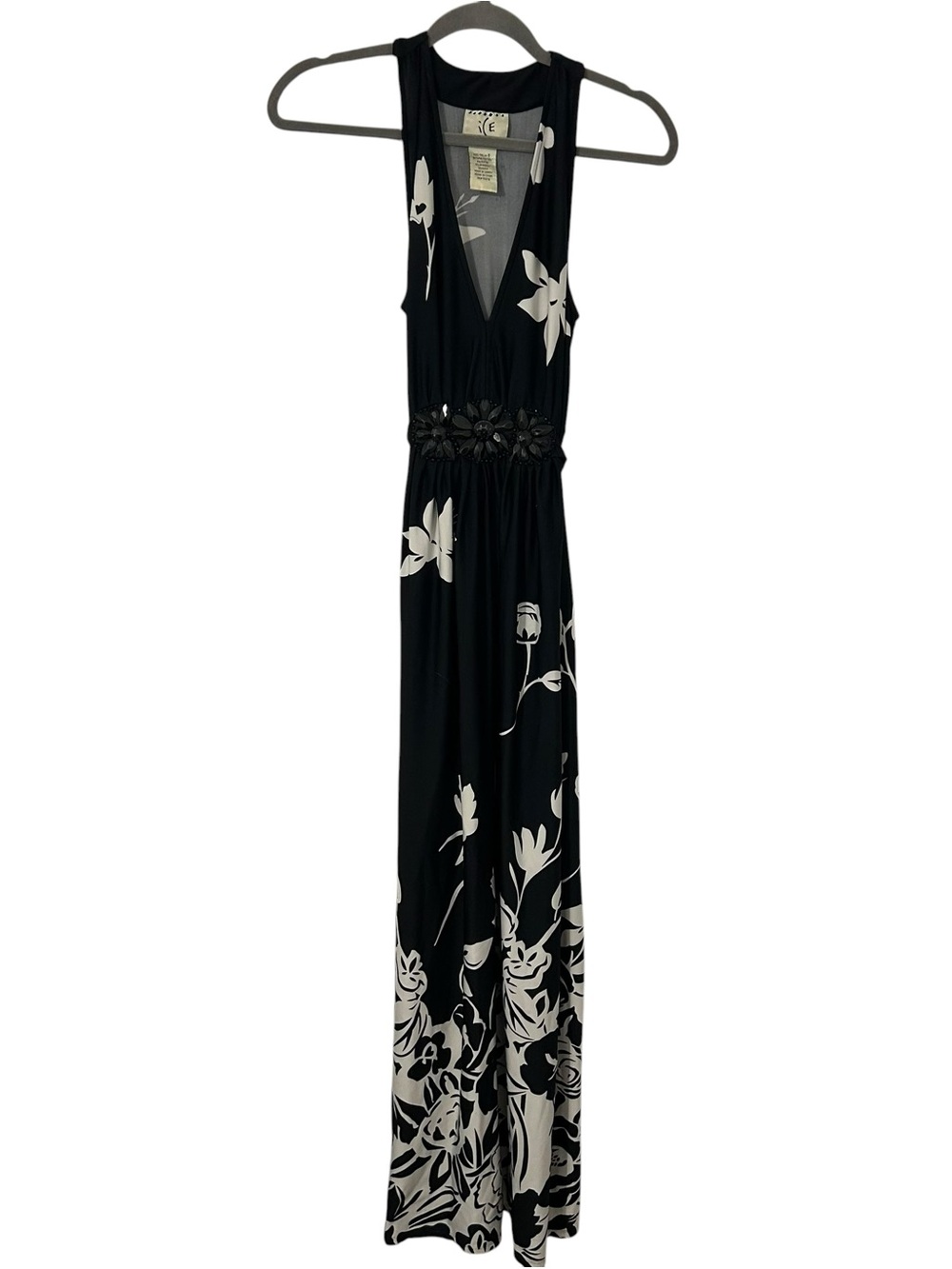 Vintage Black ECI New York Dress 1990s 2000s Floral Design Women’s Size 6 Style!